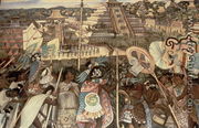 The Culture of Totonaken, detail from the series, Pre-hispanic and Colonial Mexico,  1945-52 - Diego Rivera