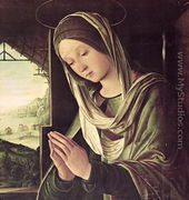 The Nativity, 1490 (detail) - Lorenzo Costa
