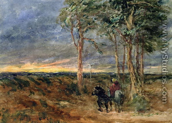 Travellers Approaching a Signpost on a Heath, 1851 - David Cox