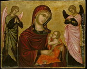 Icon of the Virgin Lactans with Two Angels - Cretan School