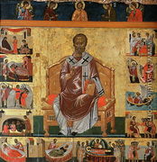 St. Nicolas and scenes of his life - Cretan School