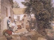 Cottages near Symonds Yat with Country Figures 1825 - Joshua Cristall
