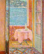 Table by the Sea, Villefranche-sur-Mer - Henri Eugene Augustin Le Sidaner