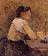 At Gennelle, Absinthe Drinker - Henri De Toulouse-Lautrec