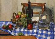 Still Life with Blue Checkered Tablecloth - Felix Edouard Vallotton