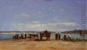 Brittany, Fishermen's Wives on the Shore - Eugène Boudin