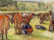Milking Cows - Camille Pissarro