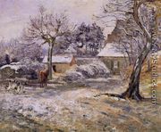 Snow at Montfoucault - Camille Pissarro