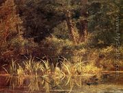 River Scene with Barn Swallows - Karl Bodmer