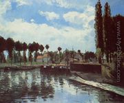 The Lock at Pontoise - Camille Pissarro