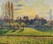 View of Bazincourt, Sunset - Camille Pissarro