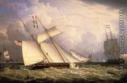 American Schooner under Sail with Heavy Seas - Robert Salmon