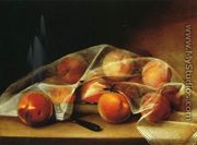 Fruit Piece with Peaches Covered by a Handkerchief - Raphaelle Peale