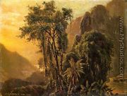 A Glimpse of the Caribbean sea from the Jamaica Mountains - John Frederick Kensett
