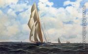 The Yacht Defender, on a Leeward Reach by Sandy Hook - Antonio Nicolo Gasparo Jacobsen