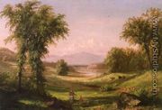 A New Hampshire Landscape, with Elma Mary Gove in the Foreground - Samuel Colman