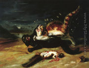 Two Cats Fighting - John James Audubon