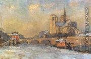 Notre-Dame and Seine, Winter - Albert Lebourg