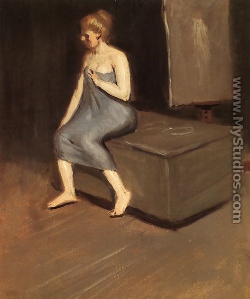 Model in Towel, Sitting on Box - Edward Hopper