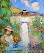 Les Andelys, Three Girls in a Garden - Henri Lebasque