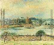View of Bazincourt, Flood, Morning Effect - Camille Pissarro