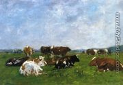Cows in a Pasture I - Eugène Boudin