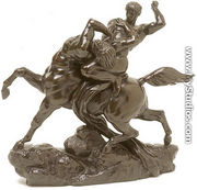 Esquisse pour Thesee combatant le centaure Bienor (Study for Theseus slaying the centaur Bienor) (or Un Centaure and Lapith (A Centaur and Lapith)) - Antoine-louis Barye