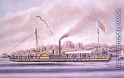 Robert Fulton's (1765-1815) steamboat the Clermont, on the Hudson River, New York, 1861 - Richard Varick De Witt