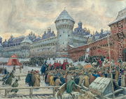 Ancient Moscow, departure after a fight - Apollinari Mikhailovich Vasnetsov