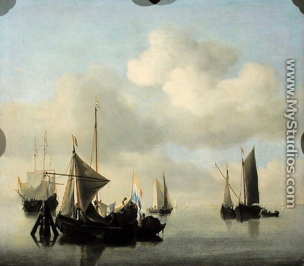 Seascape in Calm Weather - Willem van de, the Younger Velde