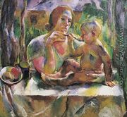 Uzsonna a nyari kertben (Anya gyermeke), 1926 - Vilmos Aba-Novak
