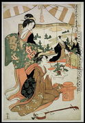 Scene 1, Comparison of celebrated beauties and the loyal league, c.1797 - Kitagawa Utamaro