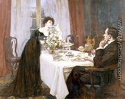 The Anniversary, I love thee to the level of everyday's most quiet need - Elizabeth Barrett Browning, 1909 - Albert Chevallier Tayler
