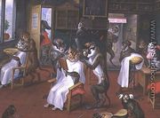 Barbers shop with Monkeys and Cats - Abraham Teniers