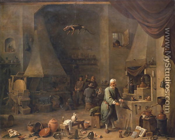 The Alchemist at Work - David The Elder Teniers