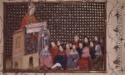 Harl 1319 f.12 Archbishop Arundel preaching in the cause of Henry, from the Histoire du Roy dAngleterre, Richard II - Master The Virgil