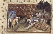 Harl 1319 f.9 MacNamara, the Irish chieftain comes to confer with the Earl of Gloucester, from the Histoire du Roy dAngleterre, Richard II - Master The Virgil
