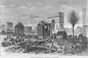Demolition of the Paris barriers, Arc de Triomphe and Place de lEtoile, engraved by Henry Duff Linton 1815-99 1860 - Felix Thorigny