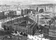 Transformation of Paris- Building in 1861, between the streets Neuve-des-Mathurins, Chaussee-dAntin and boulevard des Capucines, location for the new Opera and building of the Hotel de la Paix, engraved by Predhomme fl.1840 - Felix Thorigny