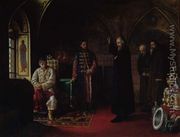 Metropolitan Philip of Moscow 1507-90 with Tsar Ivan the Terrible 1530-84 - Jakov Prokopyevich Turlygin
