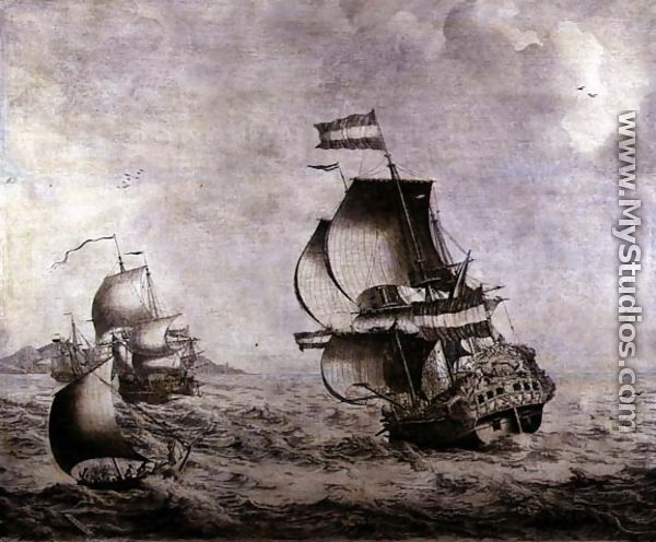 The Warship Overisjsel - Adriaen or Abraham Salm