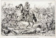 The Death of Gustavus Adolphus at Lutzen, an illustration from The Lion of the North A Tale of the Times of Gustavus Adolphus and the Wars of Religion by G.A. Henty, pub. London - Johann Nepomuk Schonberg