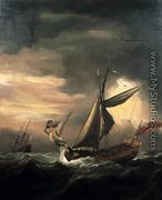 Shipping In Heavy Seas - Willem van de, the Younger Velde