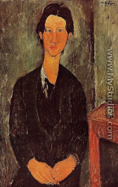Portrait Of Chaim Soutine Seated At A Table - Amedeo Modigliani