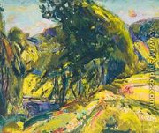 Landscape   With Green Tree - Alfred Henry Maurer
