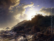 Sunset After A Storm On The Coast Of Sicily - Andreas Achenbach