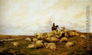 A Shepherd With His Flock - Thomas Sidney Cooper