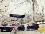 Boat At Dock - Berthe Morisot