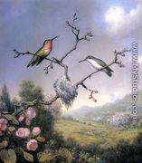 Hummingbirds And Apple Blossoms - Martin Johnson Heade