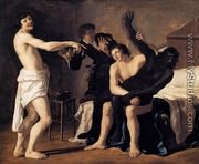 Three Young White Men and a Black Woman 1632 - Christiaen van Couwenbergh